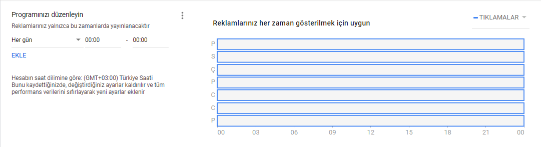 google ads gdn gün ve saat belirleme