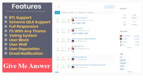 En İyi Wordpress Soru Cevap Temaları ve Eklentileri 8 Give Me Answer eklentisi