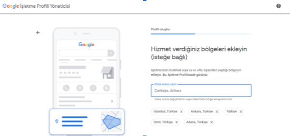 Google Haritalara İşletme Ekleme Nasıl Yapılır? 6 Hizmet Verdiğiniz Bölgeleri Ekleyin
